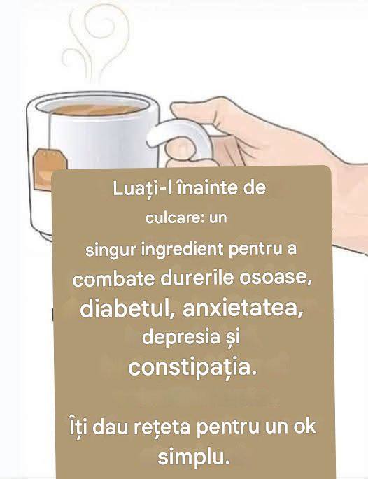 Ia-l înainte de culcare: un singur ingredient pentru a combate durerile osoase, diabetul, anxietatea, depresia și constipația.