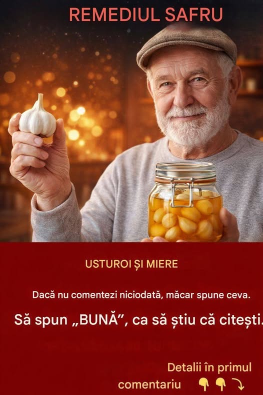 Mănâncă usturoi și miere pe stomacul gol timp de 7 zile.
Pentru a continua să primești rețetele mele, spune-mi doar ceva... Mulțumesc!