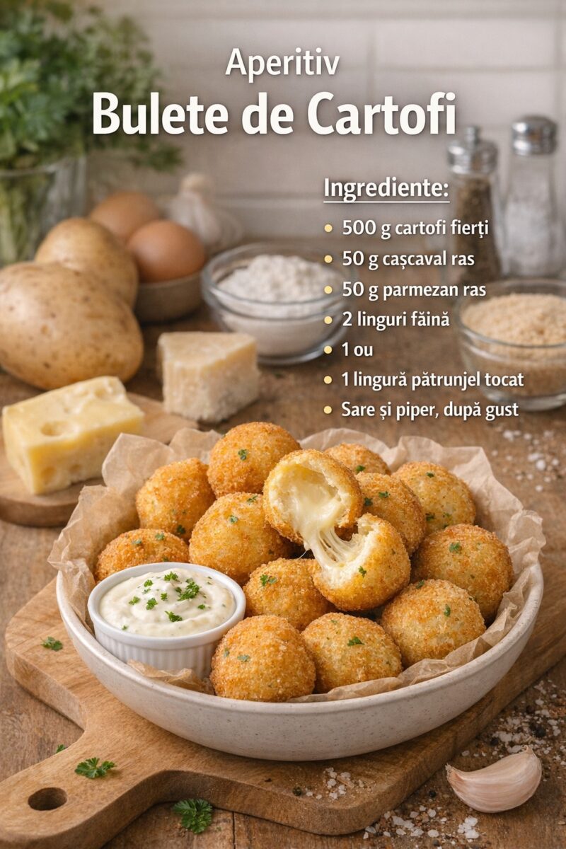 Aperitiv – Bulete de cartofi crocante