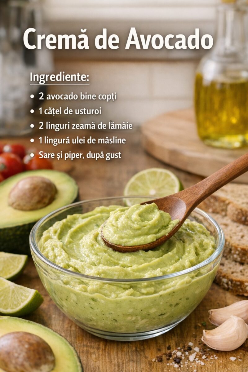 Cremă de avocado – simplă, rapidă și delicioasă