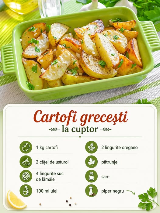 Cartofi grecești la cuptor – atât de gustoși încât nu mai vrei altceva