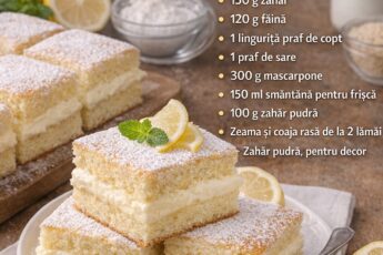 Prăjitură cu cremă de lămâie și mascarpone – fresh, fină și spectaculoasă