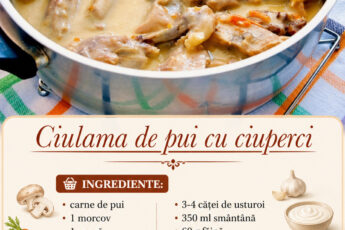 Ciulama de pui cu ciuperci