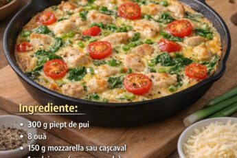 Frittata cu pui – rapidă, gustoasă și perfectă pentru orice moment al zilei