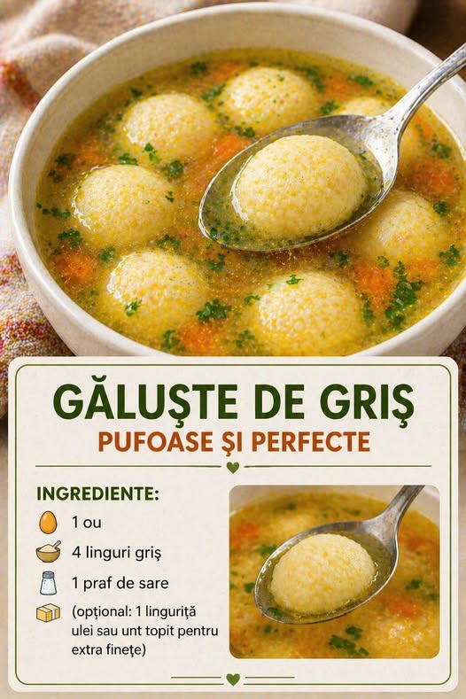 Găluște de griș perfecte – pufoase, ușoare și mereu reușite