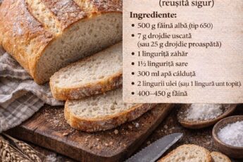 Pâine de casă – rețetă simplă, pufoasă și aromată