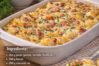 Paste cu bacon la cuptor – Rețetă simplă și delicioasă