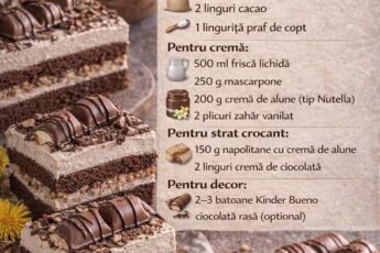 Prăjitură Kinder Bueno – cremoasă, fină și irezistibilă