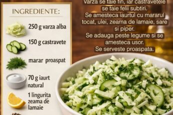 Salata de varza cu castravete – proaspata, usoara si plina de gust