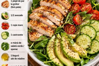 Salată ușoară cu pui și avocado – low-calorie, sățioasă și perfect echilibrată