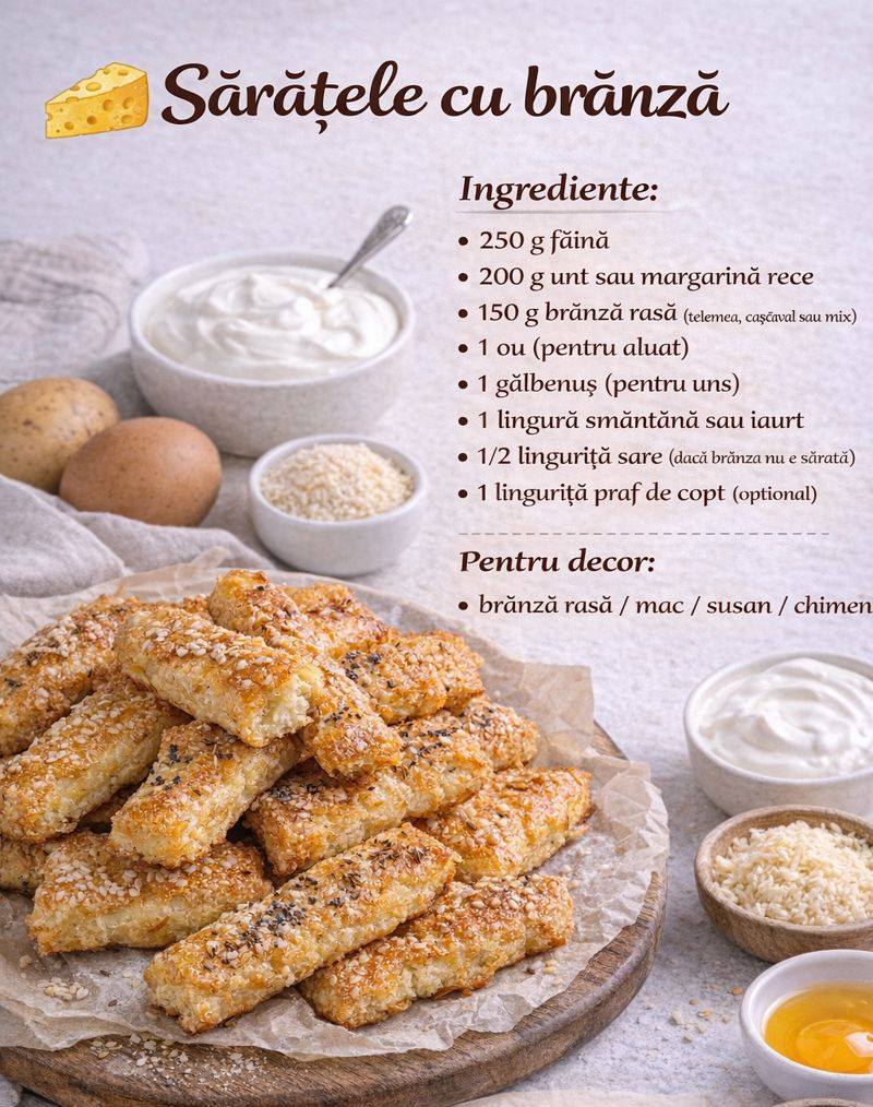 Sărățele cu brânză – crocante, fragede și perfecte pentru orice ocazie