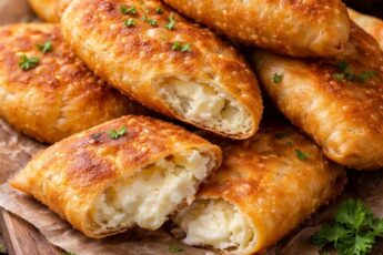 Turte umplute cu brânză (plăcinte prăjite) – fragede, aurii și irezistibile