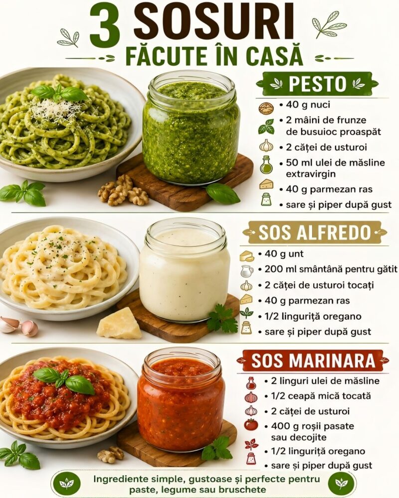 3 SOSURI DELICIOASE PE CARE TREBUIE SĂ LE FACI ACASĂ!