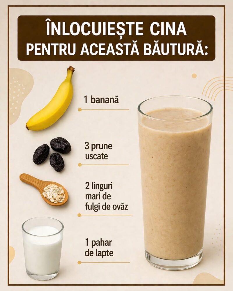 Băutură hrănitoare cu banană și prune