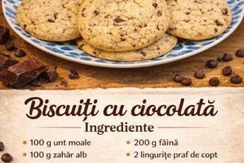 Biscuiti cu ciocolata- Sunt super gustosi, raman moi cateva zile