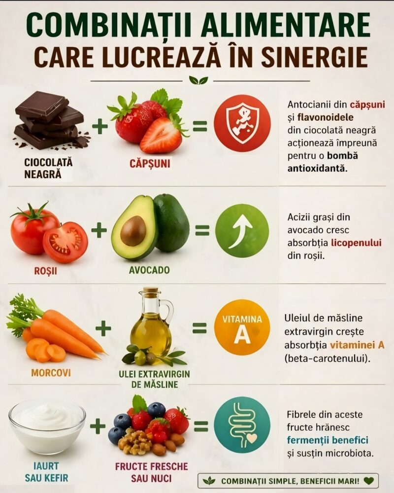 Combinații alimentare care îți amplifică sănătatea