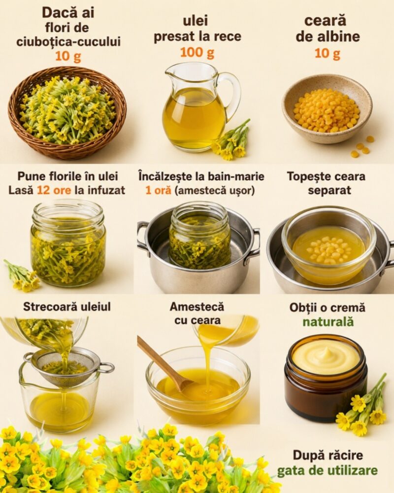 Cremă de ciuboțica-cucului 🌼 – remediu natural pentru piele și stare de bine
