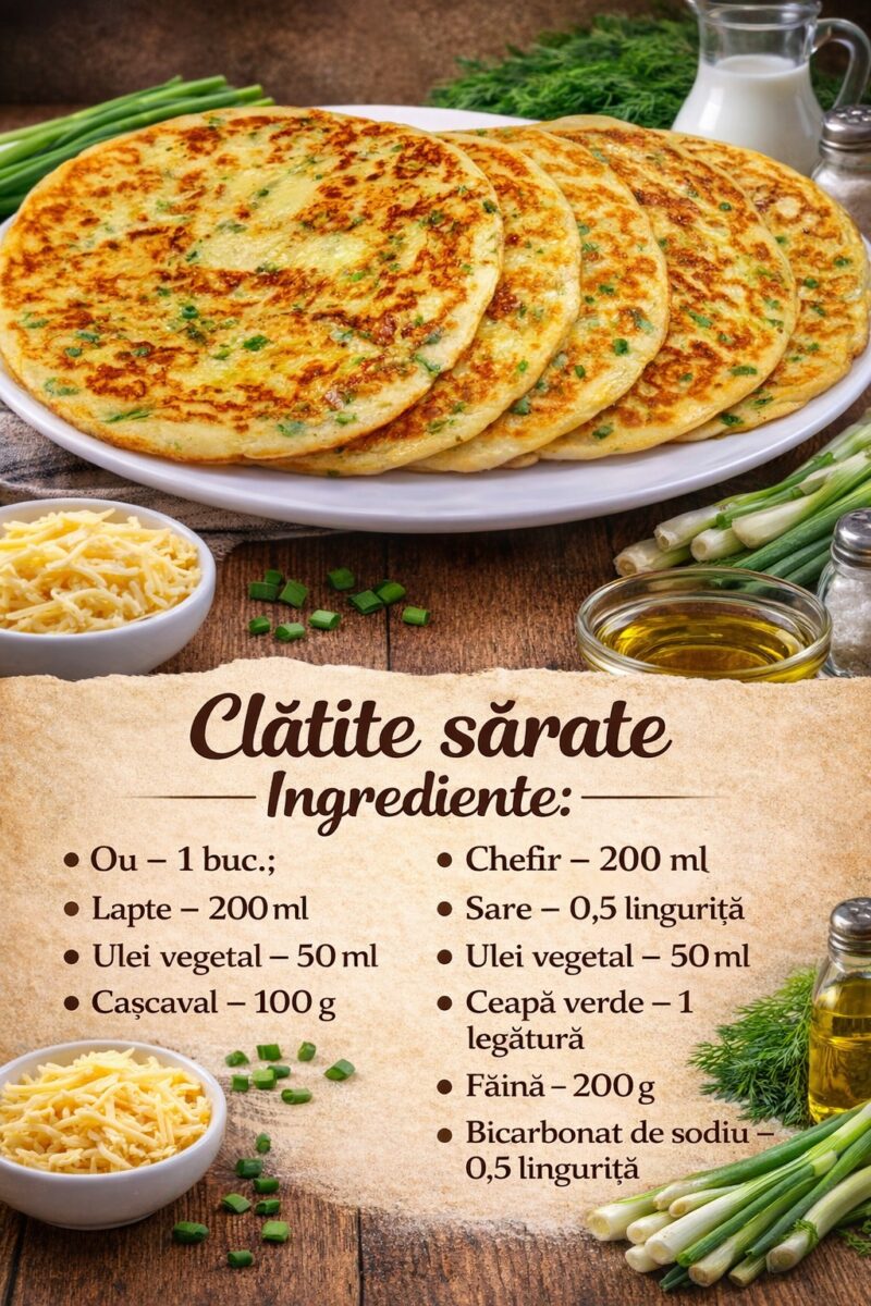 Cu 1 ou și 1 pahar de chefir obtinem cele mai fragede și delicioase clatite sarate- Se pregatesc repede
