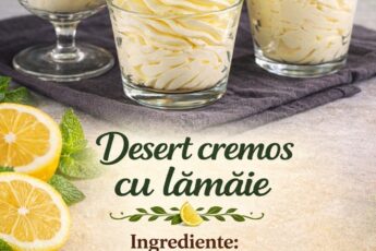 Desert cremos cu lamaie- Il pregatesc pe toata durata verii, se prepara foarte repede