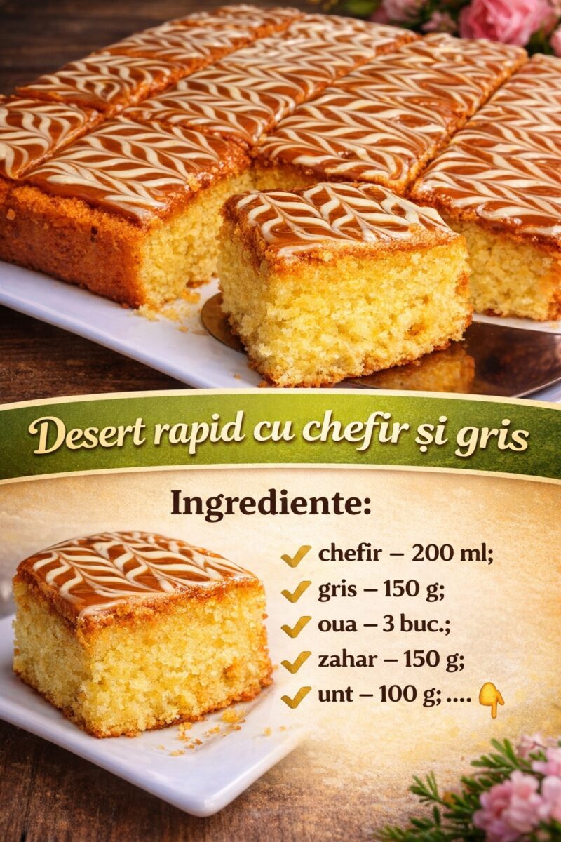 Desert rapid cu chefir si gris- Dulce, aromat si foarte gustos