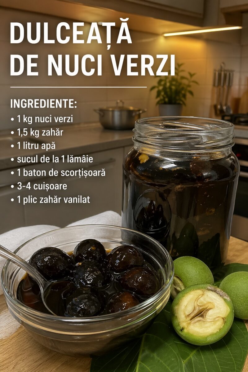 DULCEAȚĂ DE NUCI VERZI – rețetă tradițională delicioasă