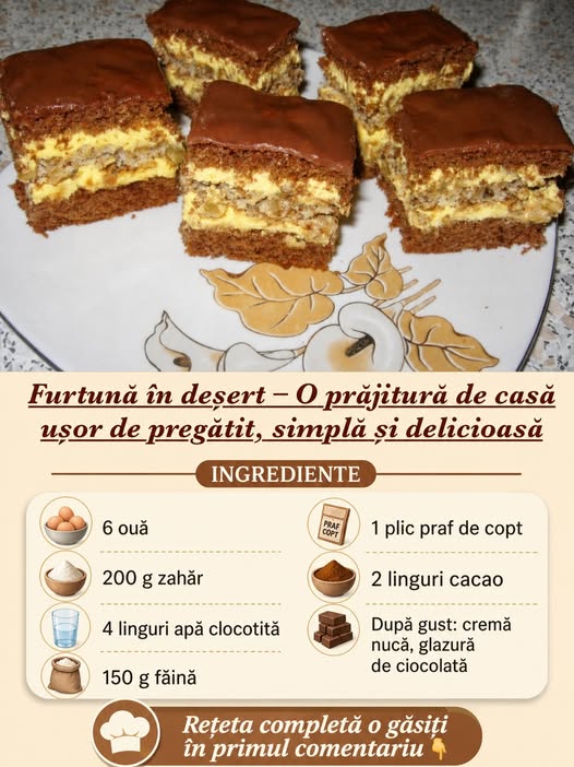 Furtună în deșert – o prăjitură de casă ușor de pregătit, simplă și delicioasă