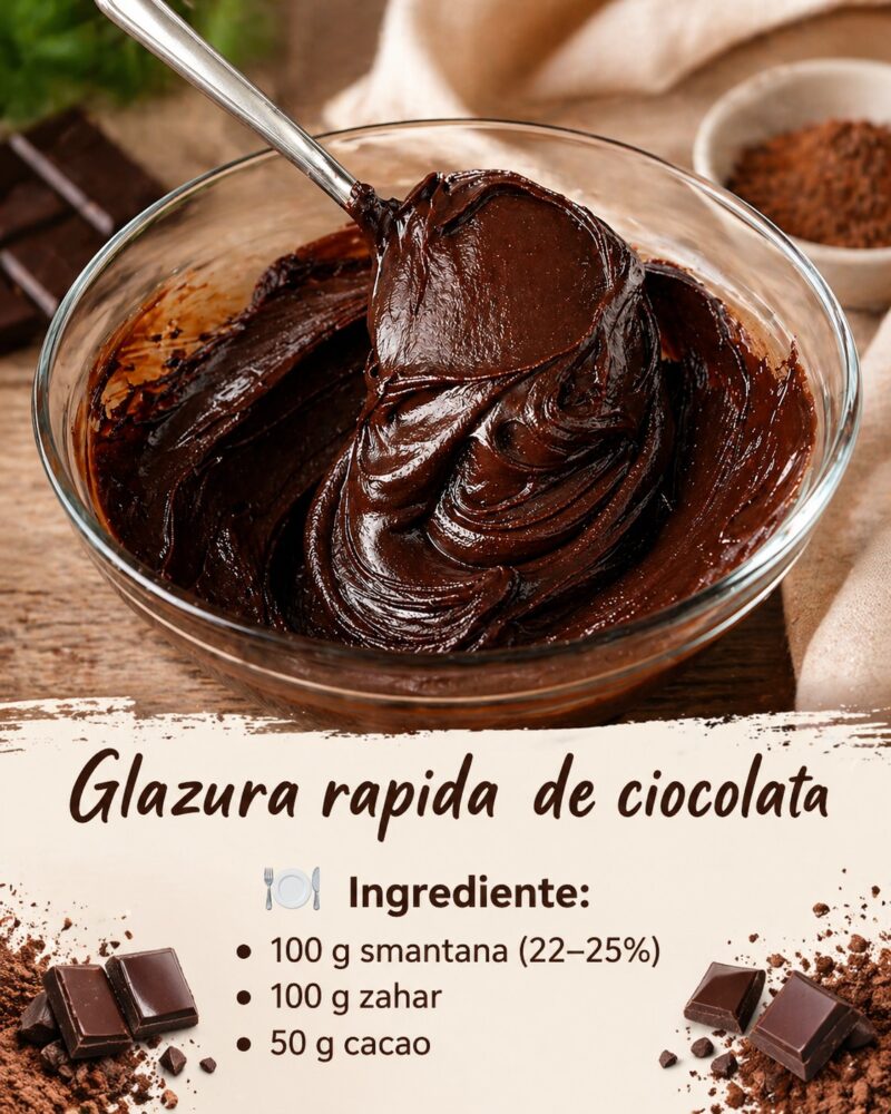 Glazura rapida de ciocolata – doar 3 ingrediente