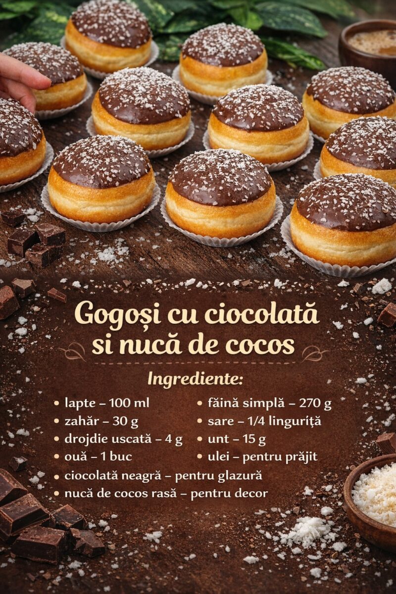 Gogosi cu ciocolata si nuca de cocos- Super gustoase, le fac foarte des pentru copii
