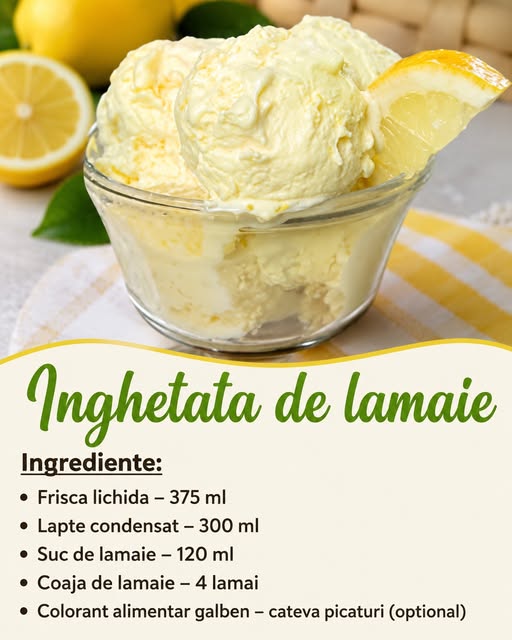 Inghetata de lamaie facuta acasa- Zilele de vara sunt mai placute cu acest desert