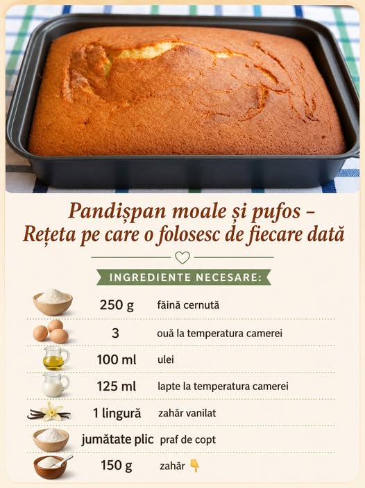 Pandişpan moale și pufos - Rețeta pe care o folosesc de fiecare dată
