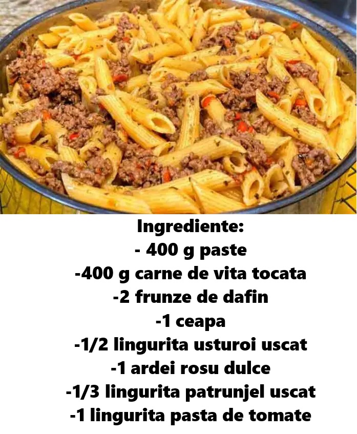 Paste cu carne tocată – O retetă rapidă si delicioasă pentru o cină deosebită