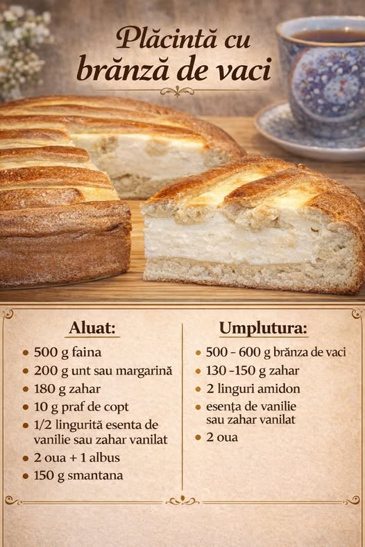 Placinta cu branza de vaci- Fara drojdie si cu ingrediente la indemana