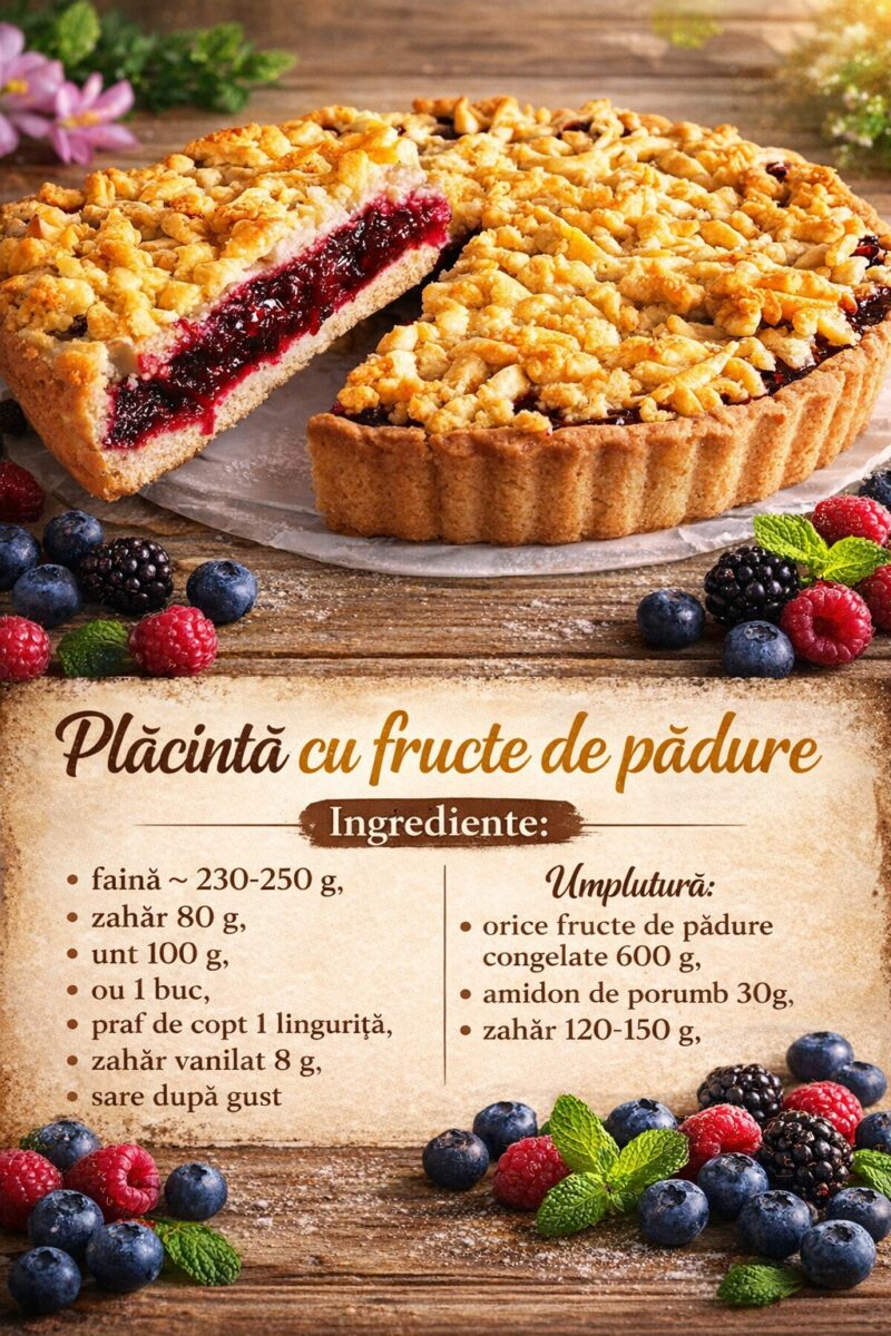 Placinta cu fructe de padure- O pregatesc tot timpul anului, dar schimb umplutura cu fructe de sezon