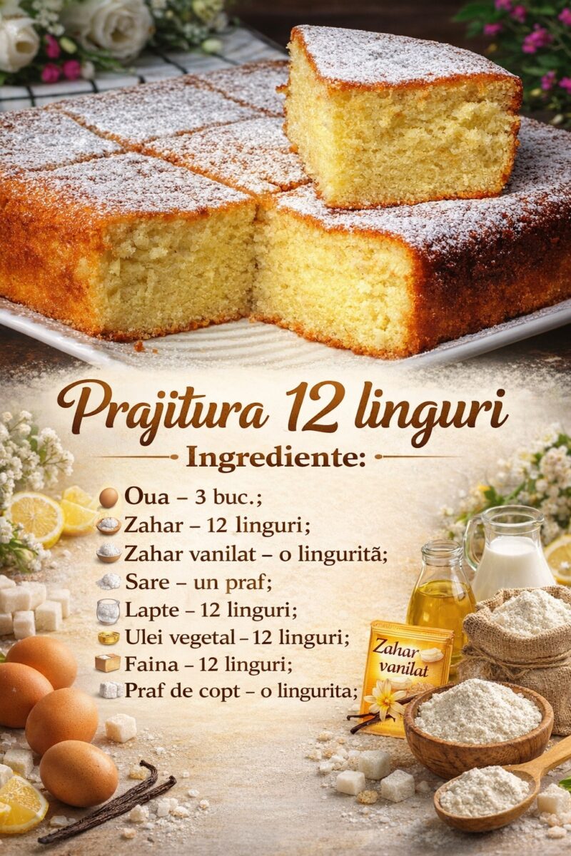 Prajitura 12 linguri- Simpla, delicioasa si rapida