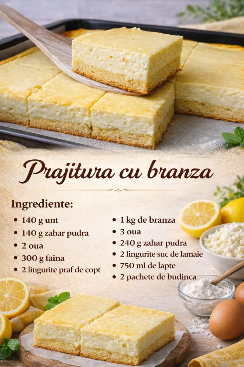 Prajitura cu branza. Foarte buna, este pe placul tuturor