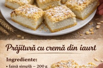 Prajitura cu crema din iaurt- Se face repede, din ingrediente putine. Merita incercata