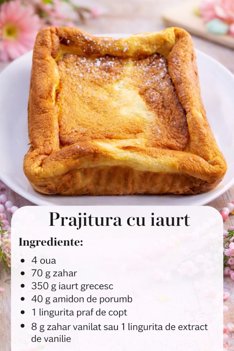 Prajitura cu iaurt- Cremoasa si revenoasa, contine ingrediente la indemana