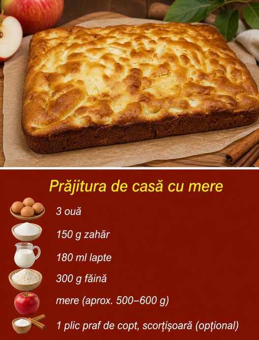 Prăjitura de casă cu mere