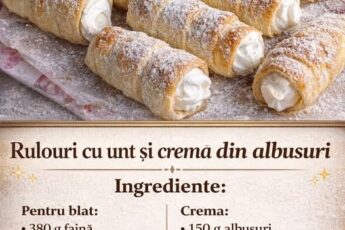 Rulouri cu unt si crema din albusuri- Simple, gustoase si usor de preparat