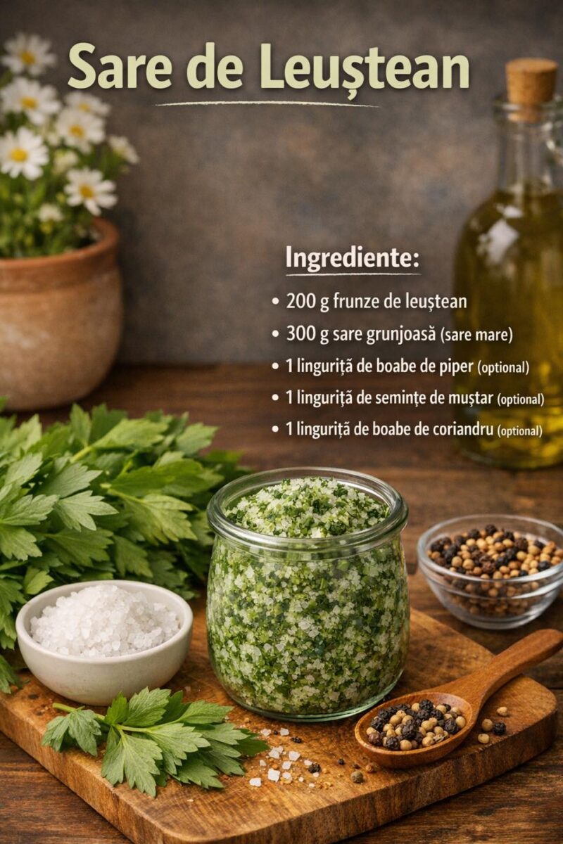 Sare de leuștean – aromă naturală pentru orice preparat