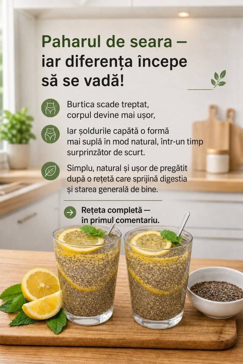 O cană seara — și diferența începe să se vadă!
Burta se reduce treptat, corpul devine mai ușor, iar șoldurile capătă un aspect mai subțire într-un timp surprinzător de scurt.