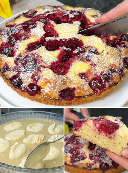 Tort pufos ușor cu fructe de pădure proaspete — Perfect pentru orice ocazie! 