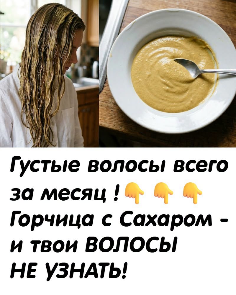Горчица с сахаром творит чудеса! Густые волосы всего за месяц