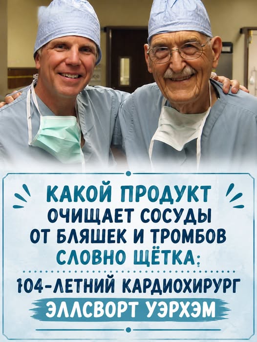 Какой продукт очищает сосуды от бляшек и тромбов словно щётка: 104-летний кардиохирург Эллсворт Уэрхэм