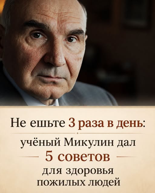 Не ешьте 3 раза в день: учёный Микулин дал 5 советов для здоровья пожилых людей…