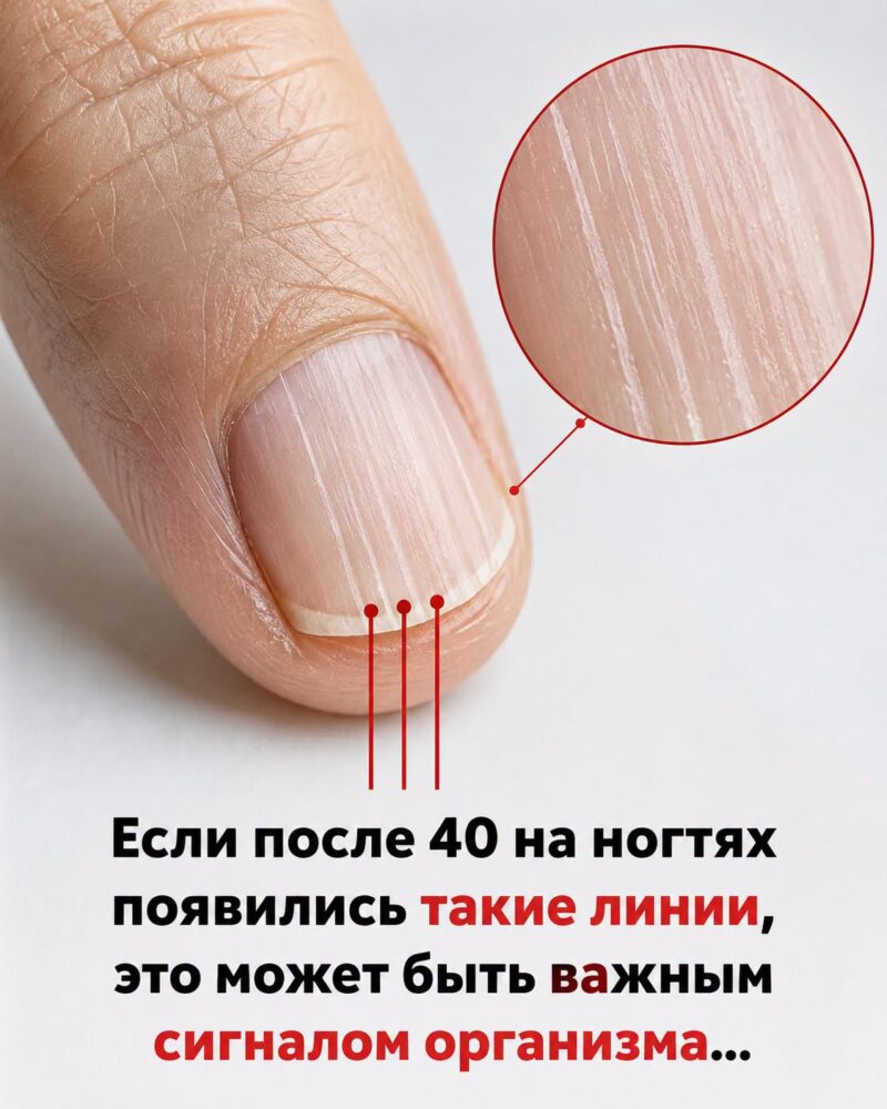 Если после 40 лет на ногтях появились такие линии, это явный признак того, что… Смотрите первый комментарий
