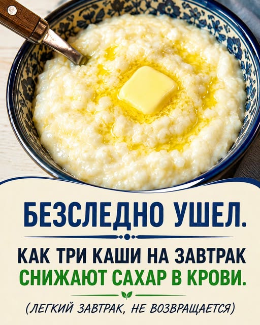 Диабет отступил без следа и больше не возвращается. Три утренние каши, помогающие снизить уровень сахара в крови.…