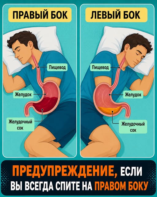 Учтите: если вы всегда спите на правом боку, вам стоит знать... Подробнее