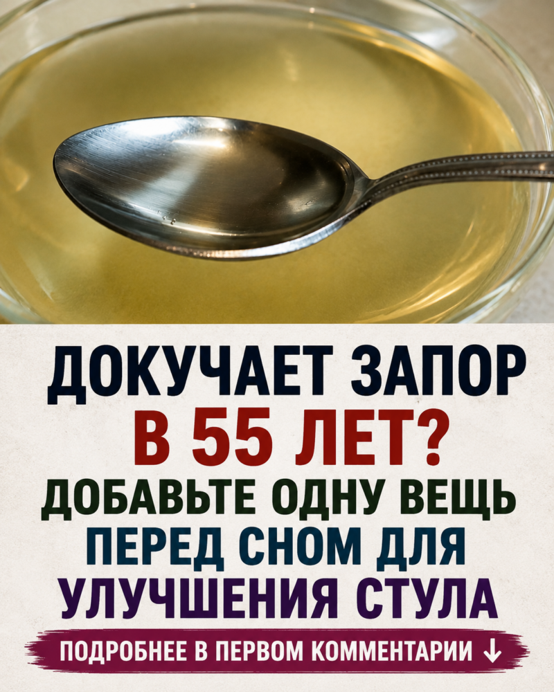 Докучает запор в 55 лет? Добавьте одну вещь перед сном для улучшения стула