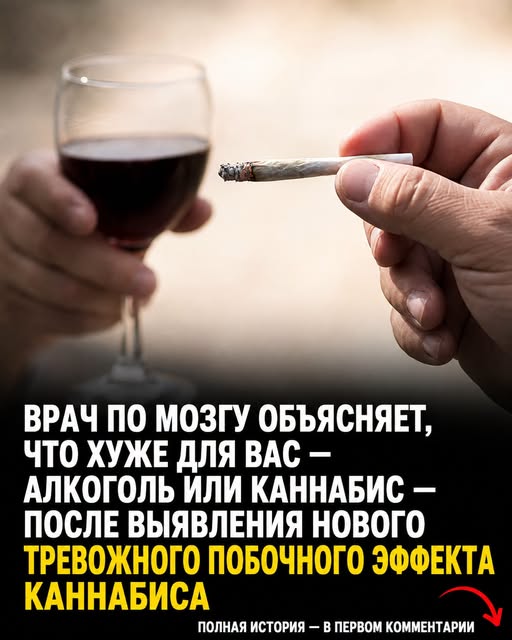 Врач объяснил, что может быть вреднее — алкоголь или каннабис, а новый тревожный побочный эффект заставляет взглянуть на этот вопрос иначе